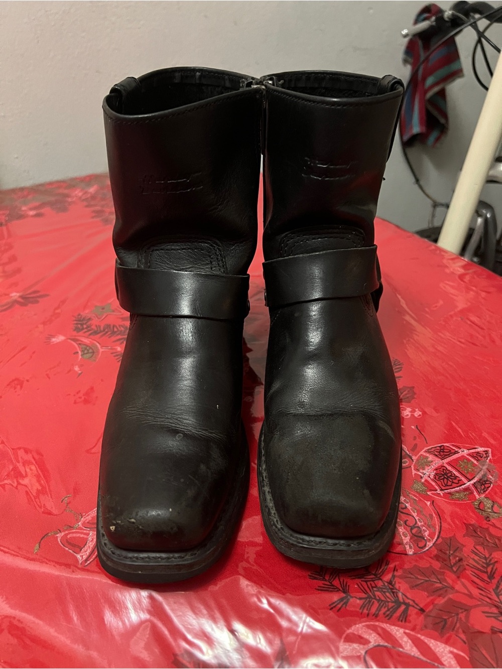 Harley Davidson Womens Motorcycle Biker Boots US7.5 UK5.5 EU38.5 Black Leather